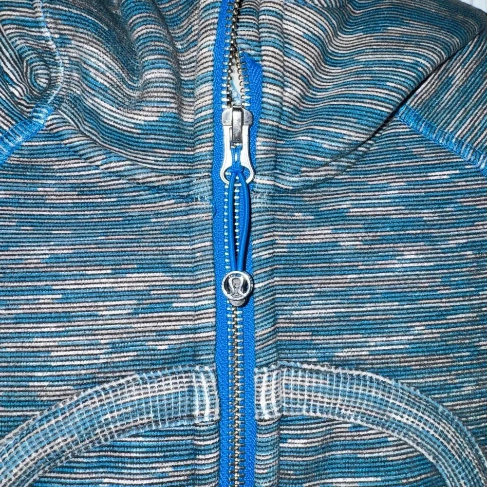 2 | Lululemon Scuba Hoodie‎ Womens 2 Blue Space Dye Full Zip Thumbholes